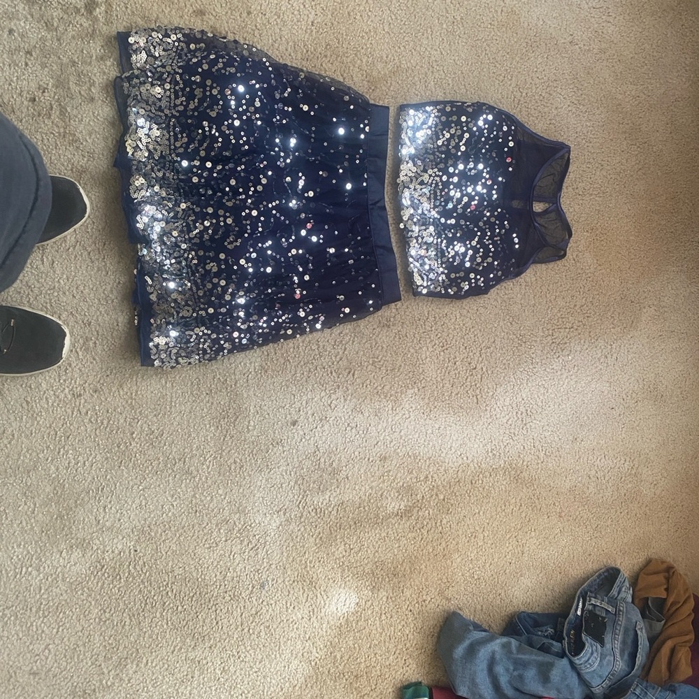 Sparkling Navy Blue Kids Dress